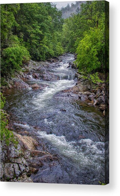 Great Smoky Mountain National Park River Acrylic Print featuring the photograph Misty Mountain River by Dana Foreman