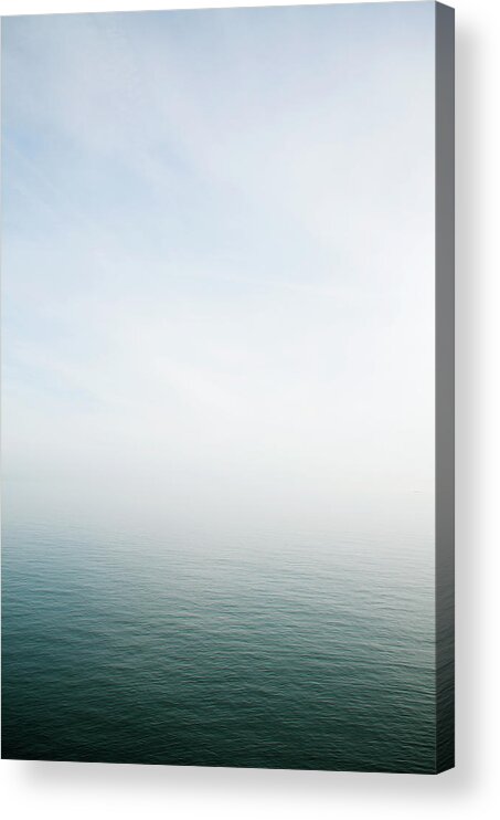 Scenics Acrylic Print featuring the photograph Misty Sea Horizon Background by Peskymonkey