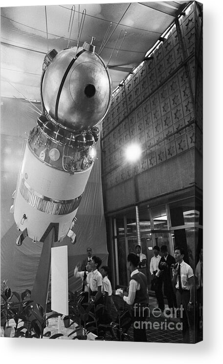 People Acrylic Print featuring the photograph Model Of Vostok I At Space Exploration by Bettmann