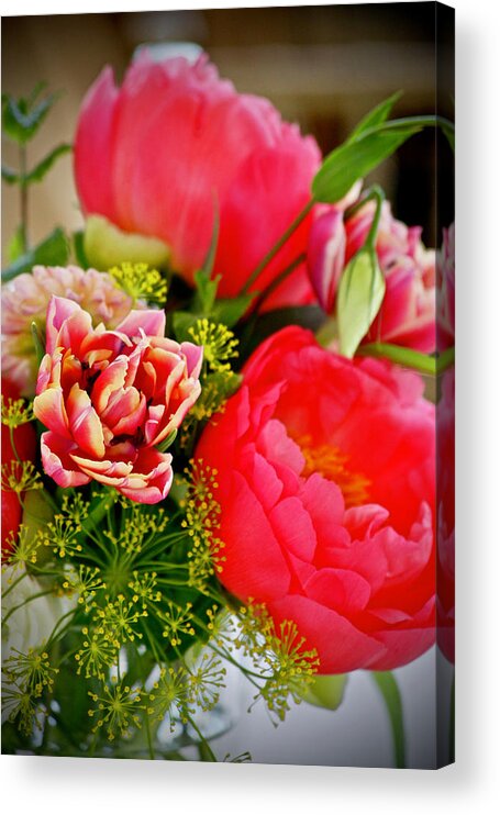 Pink Acrylic Print featuring the photograph Montecito Peonies, 2017 by Svpimages