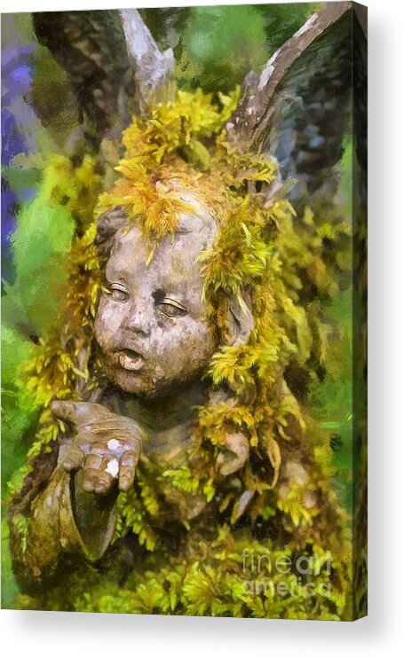 Angel Acrylic Print featuring the photograph Moss Angel by Eva Lechner
