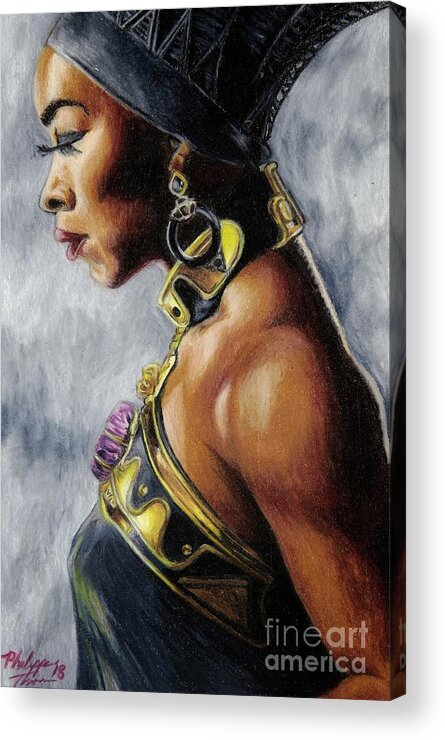 Black Panther Acrylic Print featuring the drawing Mother of the Panther by Philippe Thomas