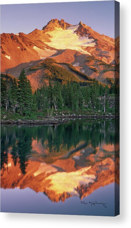Alpine Acrylic Print featuring the photograph Mount Jefferson Panel II by Alan Majchrowicz