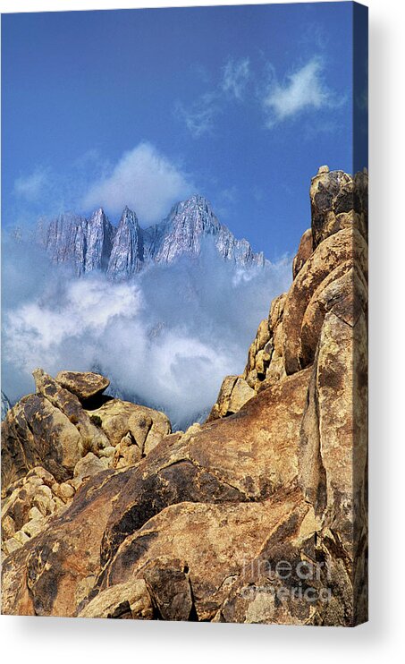 North America Acrylic Print featuring the photograph Mount Whitney In Clouds Alabama Hills California by Dave Welling
