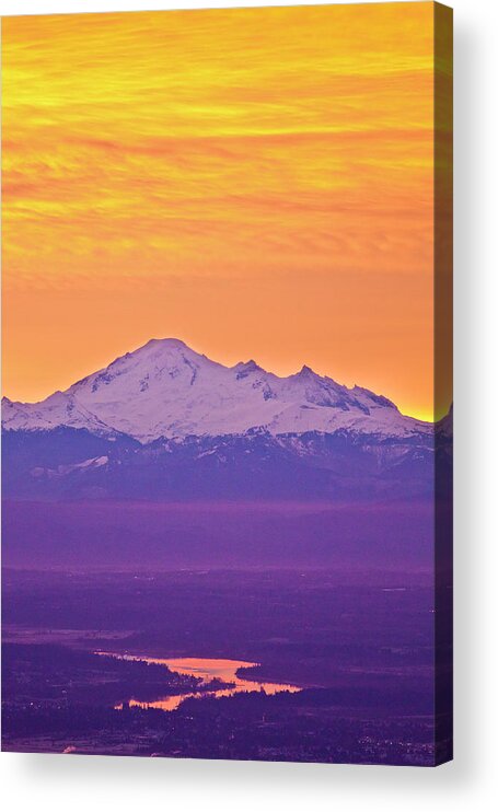 Scenics Acrylic Print featuring the photograph Mt. Baker And Fraser Valley by Christopher Kimmel