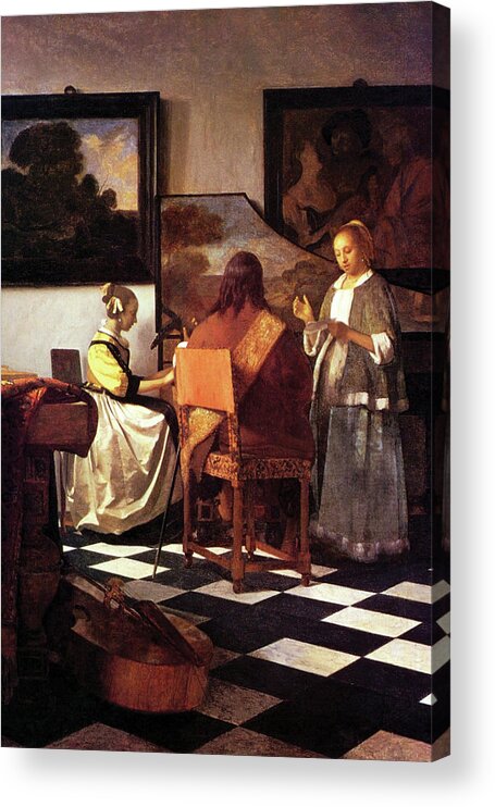 Renaissance Acrylic Print featuring the painting Musical Trio by Johannes Vermeer