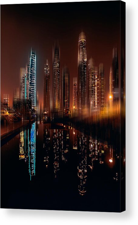 Dubai Acrylic Print featuring the photograph My Mirror Staring Back At Me by Carmine Chiriaco'