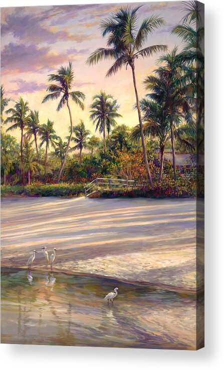 Beaches Acrylic Print featuring the painting Naples Sunrise by Laurie Snow Hein