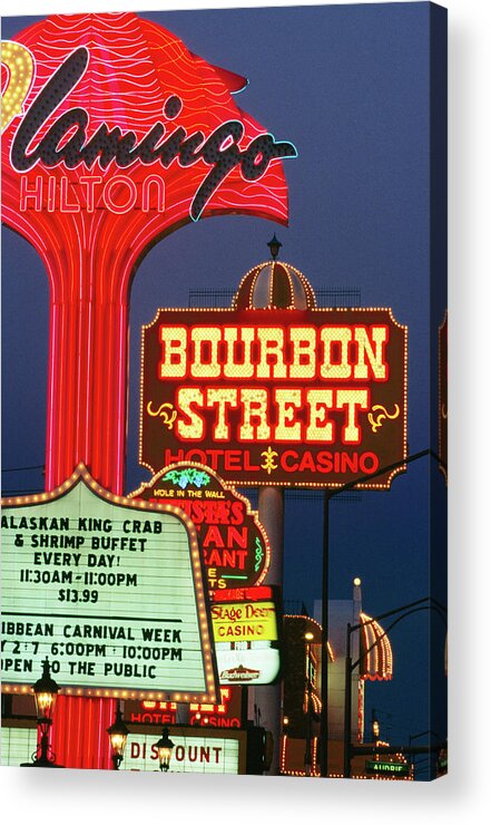 Neon Signs On The Strip, Las Vegas Acrylic Print by Oliver Strewe