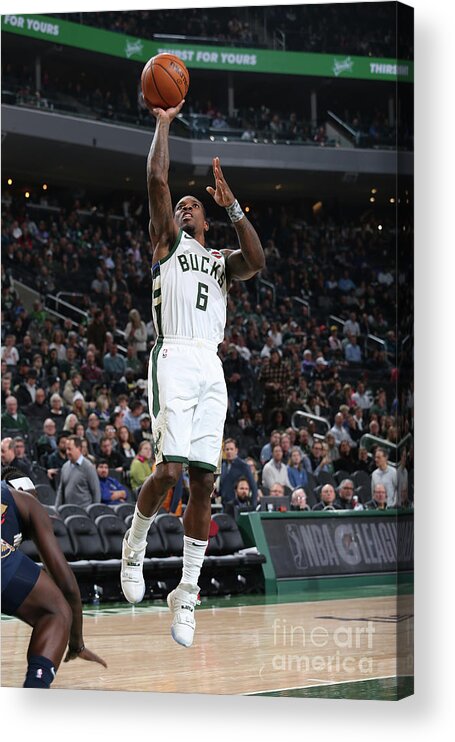 Nba Pro Basketball Acrylic Print featuring the photograph New Orleans Pelicans V Milwaukee Bucks by Gary Dineen