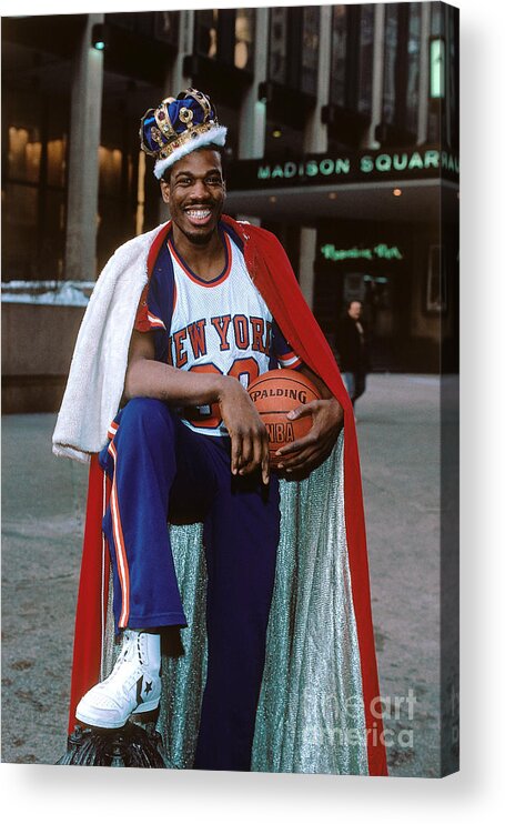 1980-1989 Acrylic Print featuring the photograph New York Knicks - Bernard King by Nba Photos