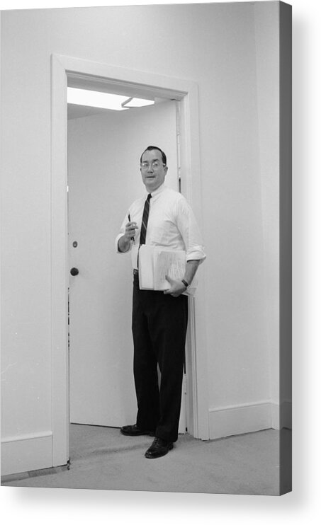 Lifeown Acrylic Print featuring the photograph Newton Minow by Alfred Eisenstaedt
