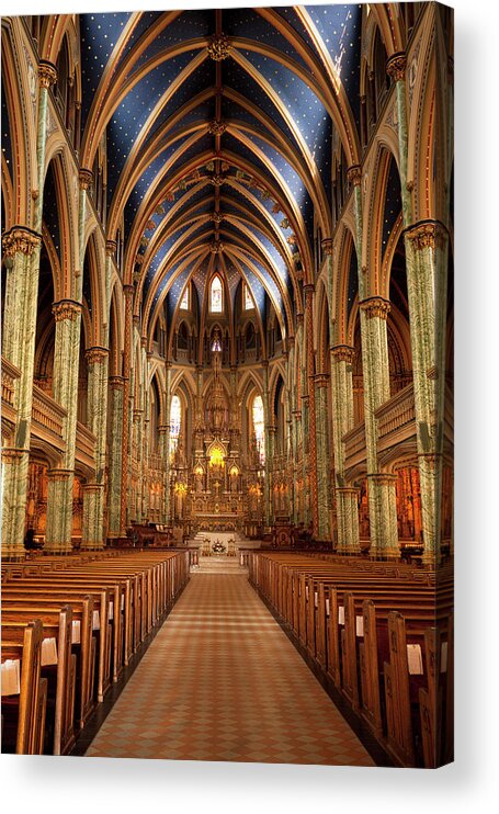 Arch Acrylic Print featuring the photograph Notre Dame Cathedral Ottawa by Pgiam