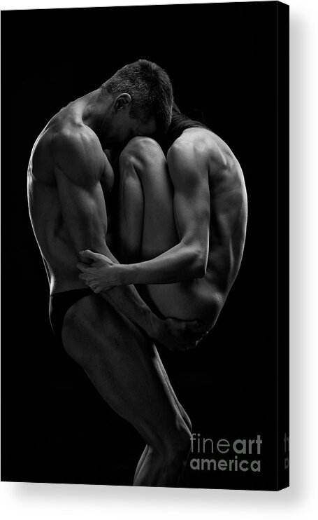 Young Men Acrylic Print featuring the photograph Nude Sexy Couple. Art Photo Of Young by Staras
