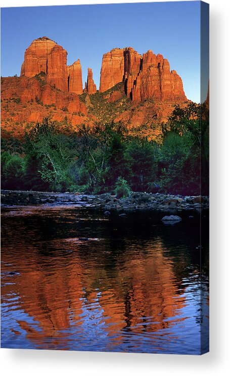Red Canyon Acrylic Print featuring the photograph Oak Creek And Red Rock by Cay-uwe
