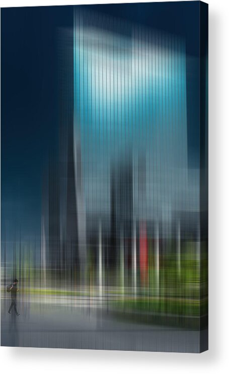 Building Acrylic Print featuring the photograph On My Way To The Office by Bernardine De Laat