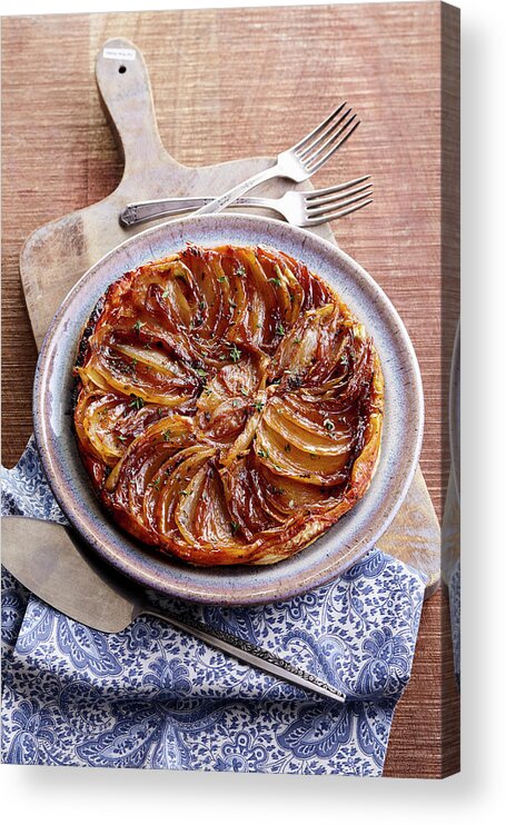Cuisine At Home Acrylic Print featuring the photograph Onion tart by Cuisine at Home