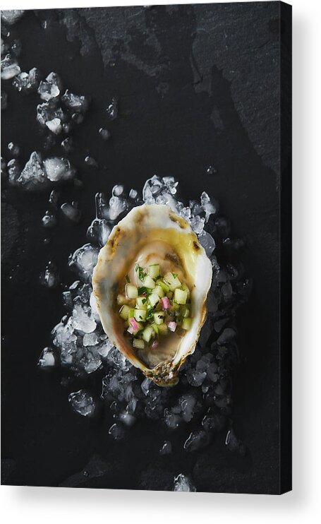 Cuisine At Home Acrylic Print featuring the photograph Oyster on the half shell by Cuisine at Home