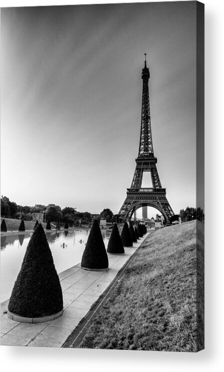 Blackandwhite Acrylic Print featuring the photograph Paris At Sunrise And Sunset by Leo Oliveira