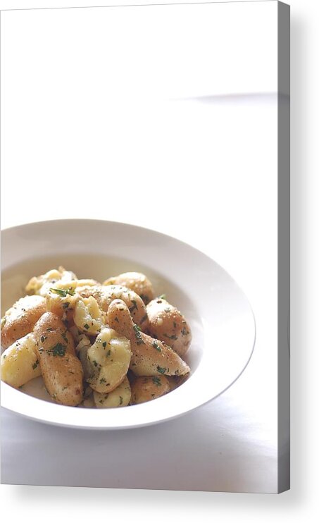 White Background Acrylic Print featuring the photograph Parsley Potatoes by Julie Clancy