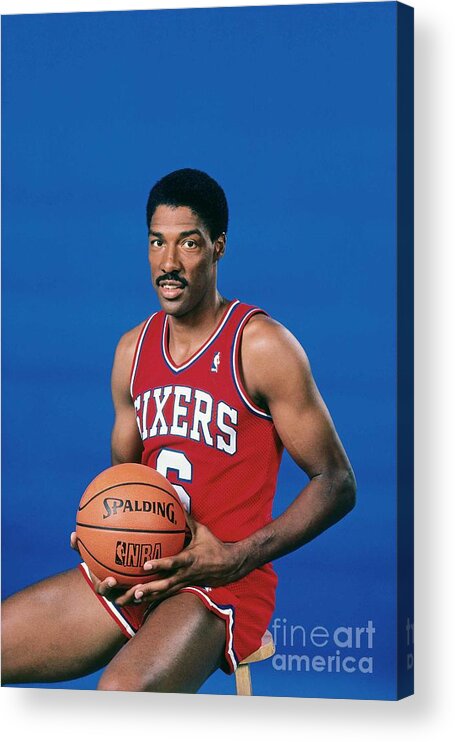 1980-1989 Acrylic Print featuring the photograph Philadelphia 76ers - Julius Erving by Nathaniel S. Butler