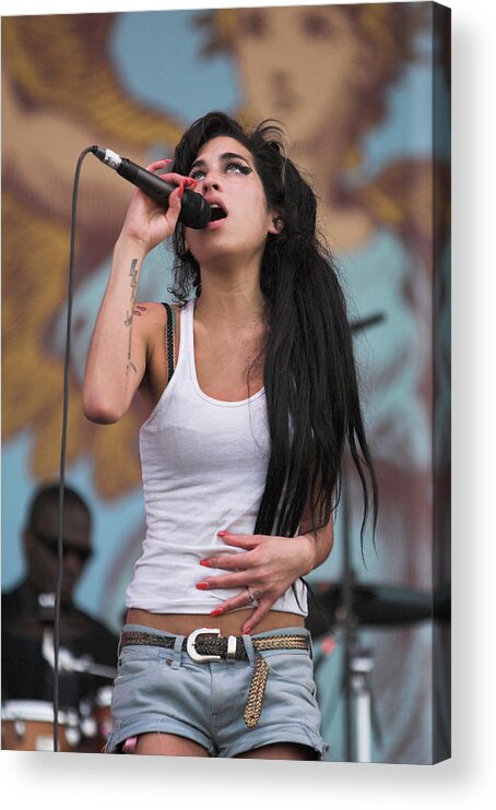 People Acrylic Print featuring the photograph Photo Of Amy Winehouse by Neil Lupin