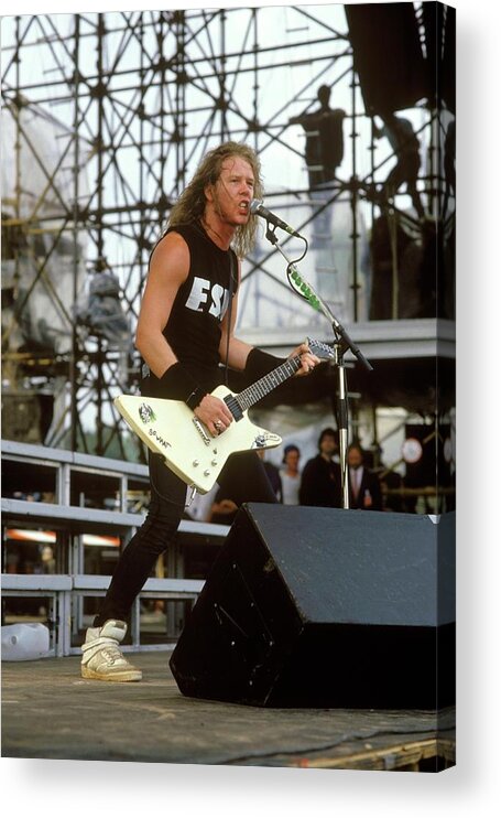 Photo Of James Hetfield And Metallica Acrylic Print by Mike Cameron - Pixels