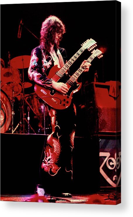 Jimmy Page Acrylic Print featuring the photograph Photo Of Jimmy Page And Led Zeppelin by Graham Wiltshire