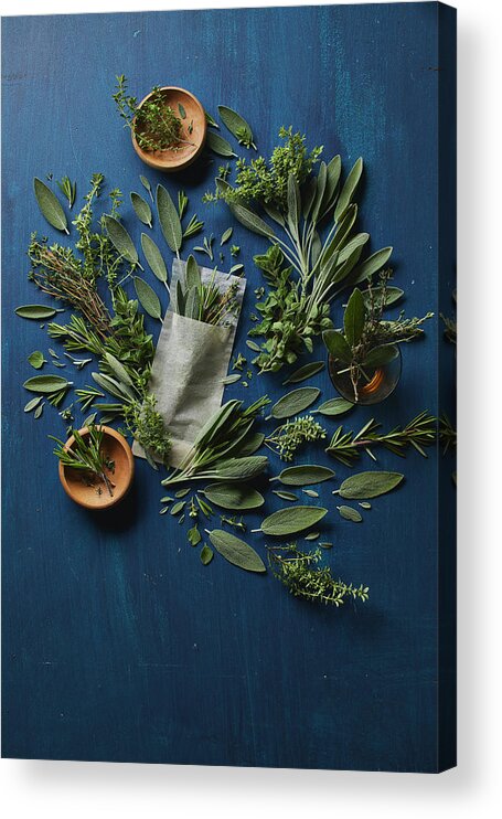 Cuisine At Home Acrylic Print featuring the photograph Playful Herbs by Cuisine at Home