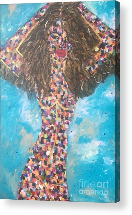 Abstract Painting Art Acrylic Print featuring the painting Woman of Color VI Art Print by Crystal Stagg