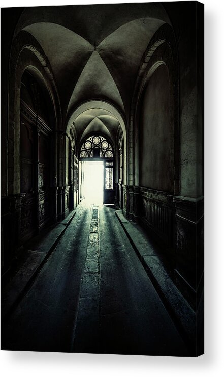 Corridor Acrylic Print featuring the photograph Pretty Passage with arch by Jaroslaw Blaminsky