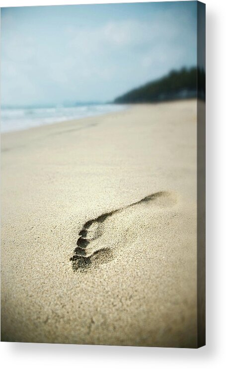 Estock Acrylic Print featuring the digital art Print On Beach, Goa, India by Franco Cogoli