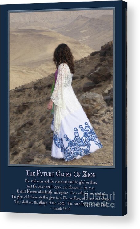 Prophetic Acrylic Print featuring the digital art Prophetess and Future Glory of Zion 3 by Constance Woods