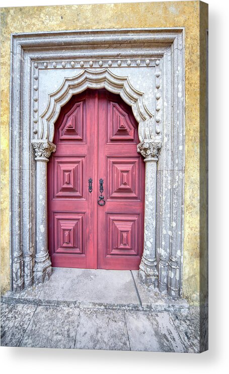 Door Acrylic Print featuring the photograph Red Medieval Door by David Letts