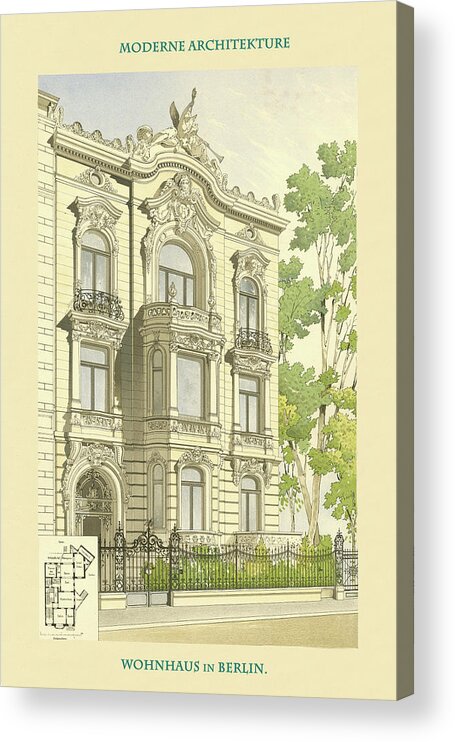 German Acrylic Print featuring the painting Residence in Berlin - Germany by Enders & Hahn