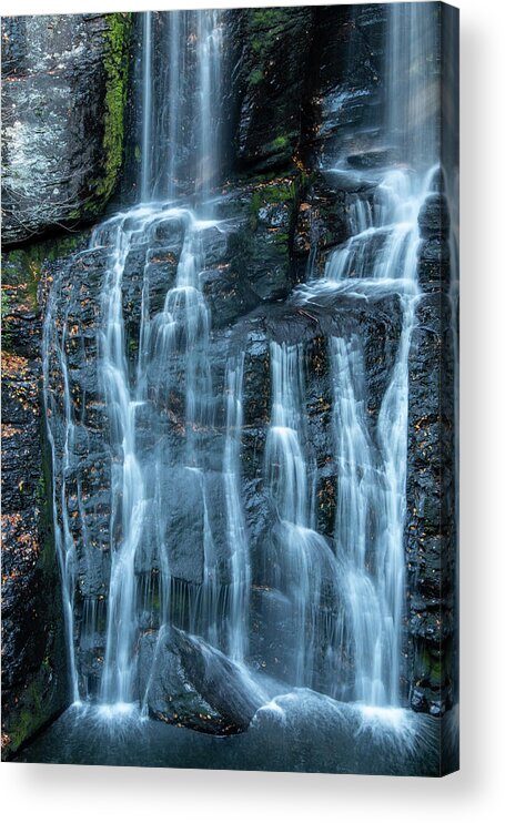 Bushkill Falls Acrylic Print featuring the photograph Ribbons of Water at Bushkill Falls by Kristia Adams