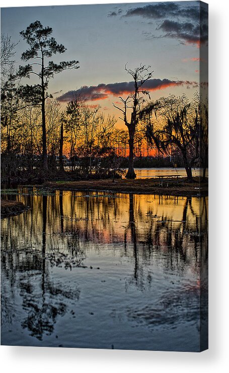 River Acrylic Print featuring the photograph Riverside Sunset by Tom Gresham