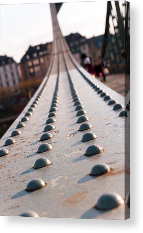 Cantilever Bridge Acrylic Print featuring the photograph Rivets On An Old Bridge Girders by Wicki58