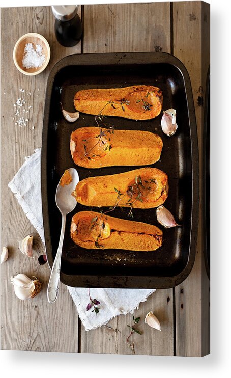 Spoon Acrylic Print featuring the photograph Roasted Butternut Squash by Sarka Babicka