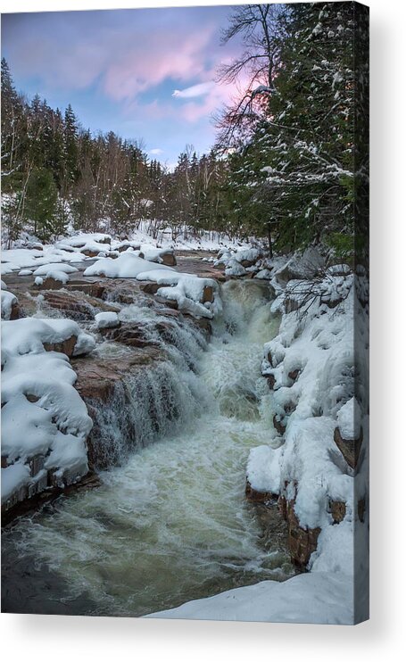 Rocky Acrylic Print featuring the photograph Rocky Gorge Winter Sunset by White Mountain Images