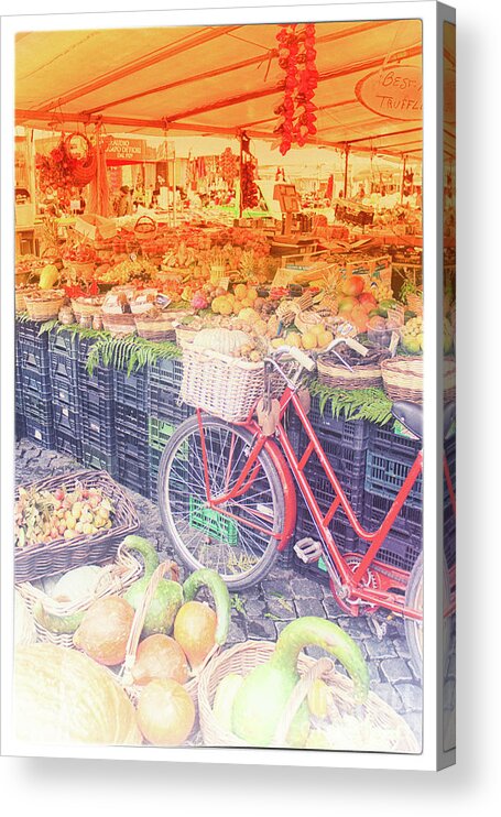 Red Bike Acrylic Print featuring the photograph Rome 4 by Becqi Sherman