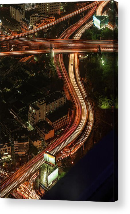 Built Structure Acrylic Print featuring the photograph S-curve Of Highway by Naphakm