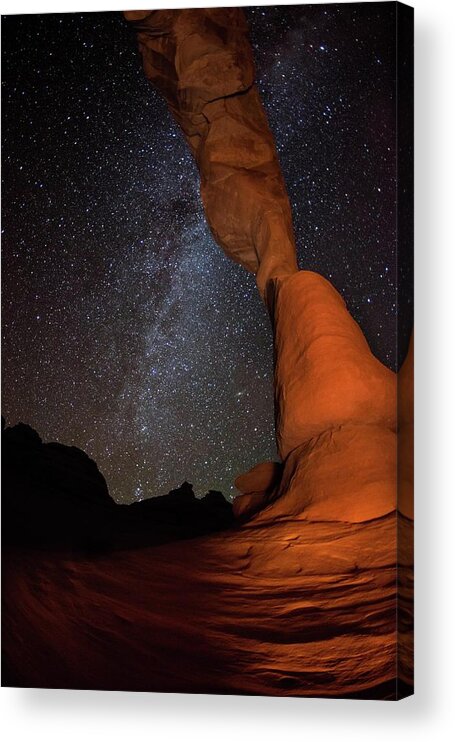 Tranquility Acrylic Print featuring the photograph Sandstone Arch Meets Milky Way Skies by Mike Berenson / Colorado Captures