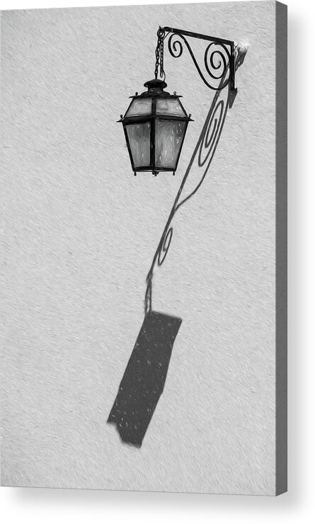 B&w Acrylic Print featuring the photograph Shadow Lamp BW by David Letts
