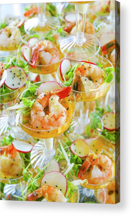 Healthy Eating Acrylic Print featuring the photograph Shrimp Cocktails, Lake Tahoe, Usa by Stuart Dee