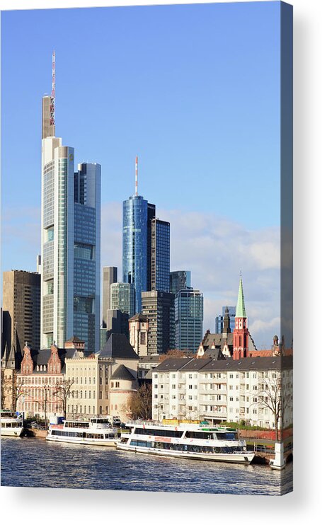 Outdoors Acrylic Print featuring the photograph Skyscrapers Of Frankfurt by Tom Bonaventure