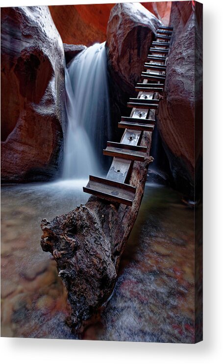 Waterfall Acrylic Print featuring the photograph Slippery When Wet by Jonathan Davison