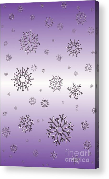 Snowflakes Acrylic Print featuring the digital art Snowflakes by Rachel Hannah