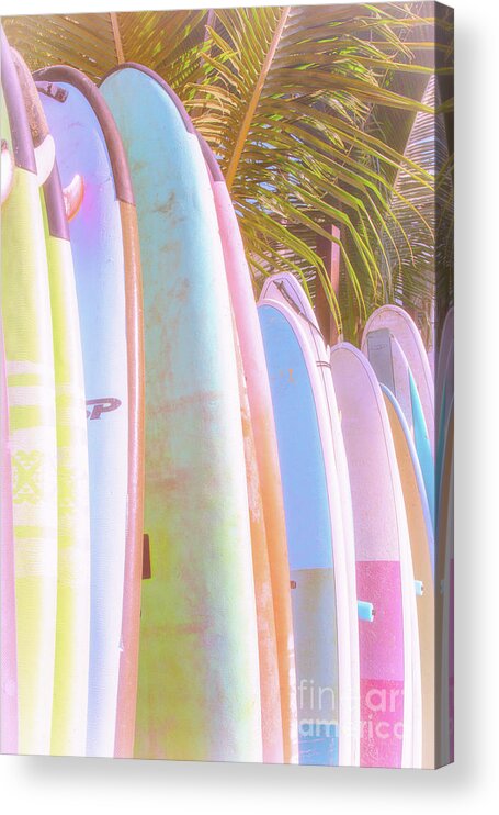 Surfboards Acrylic Print featuring the photograph Soft and Light 8 by Becqi Sherman