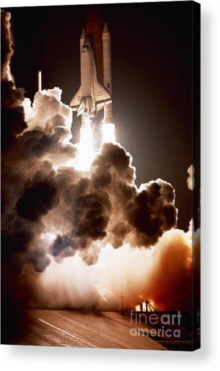 Taking Off Acrylic Print featuring the photograph Space Shuttle Launch by Stocktrek